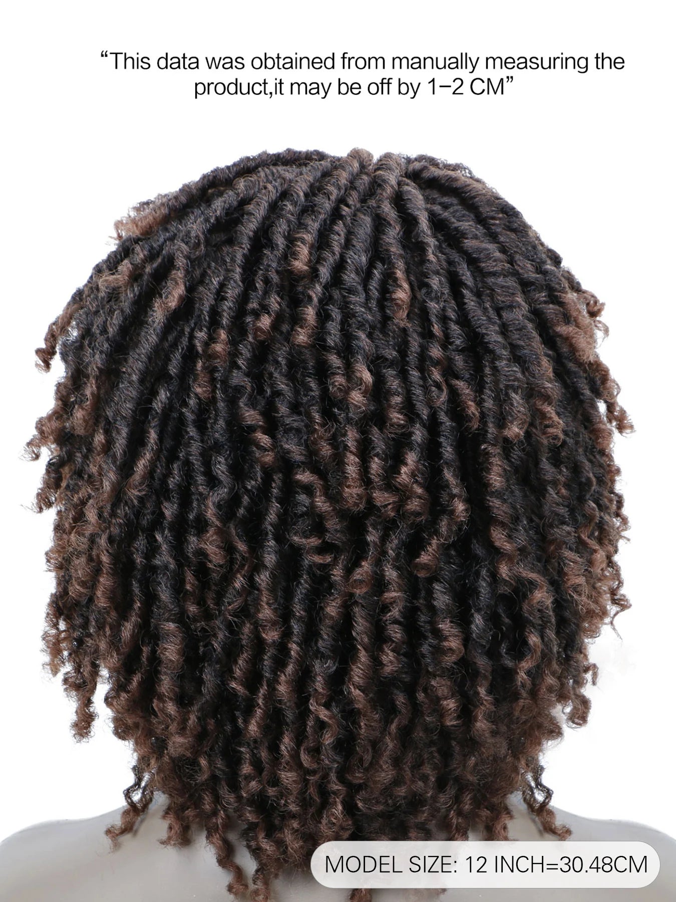 LUKZ Synthetic Short Natural Dark Brown Dreadlock Wig