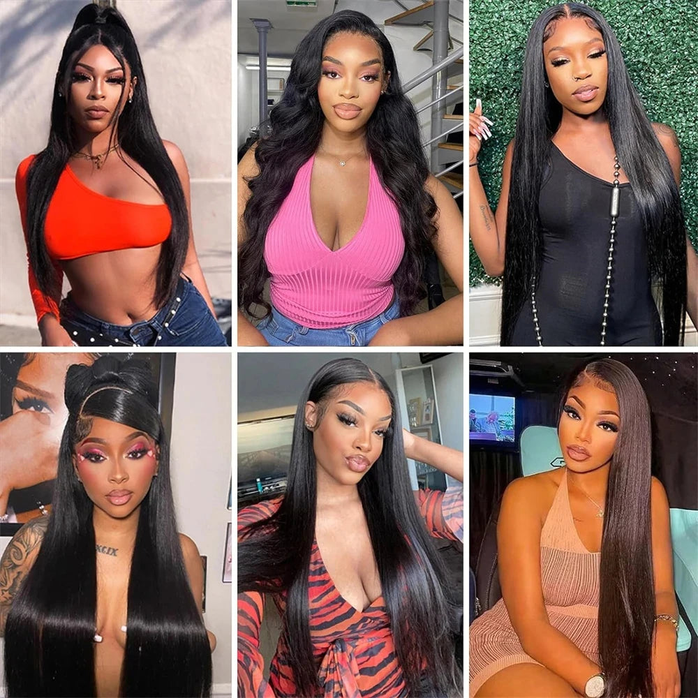 Brazilian Bundles Raw 100%Human Hair Bone Straight Hair Extensions 16-32 Inch Bundles Double Weft Hair Weave