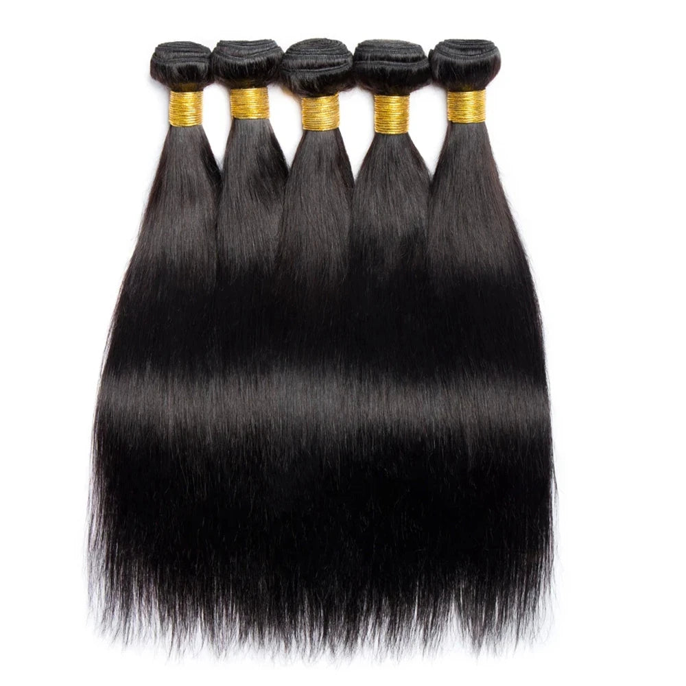 Brazilian Bundles Raw 100%Human Hair Bone Straight Hair Extensions 16-32 Inch Bundles Double Weft Hair Weave