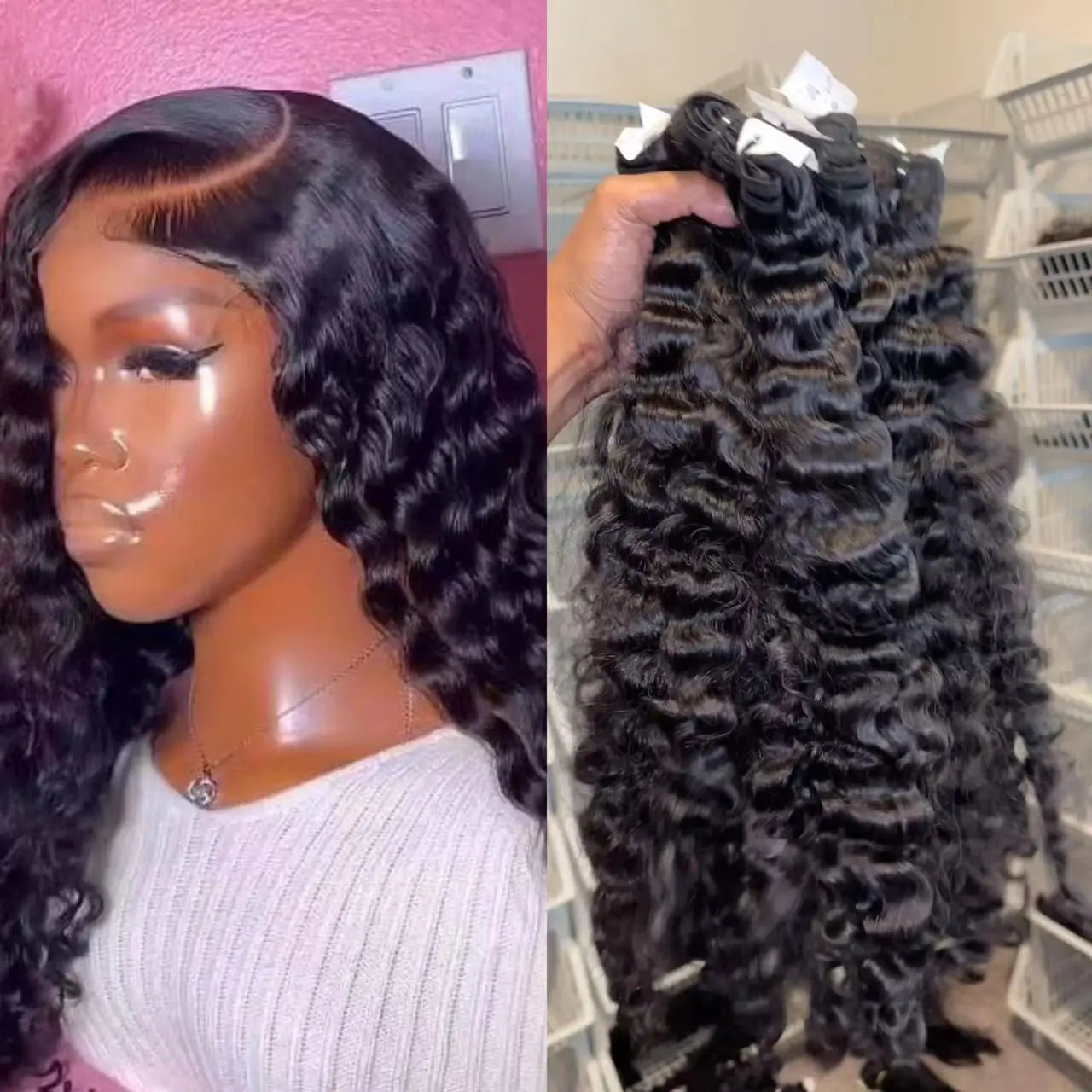 100% Burmese Curly Raw Hair Bundles13*6 HD LACE Human Hair Extensions
