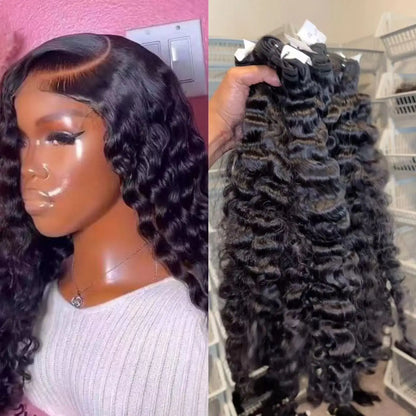 100% Burmese Curly Raw Hair Bundles13*6 HD LACE Human Hair Extensions