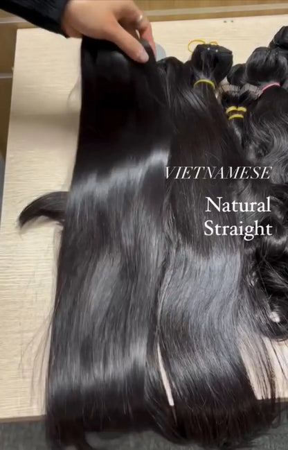 100% Raw Vietnamese Bone Straight Human Bundle Cuticle Aligned Hair Extensions