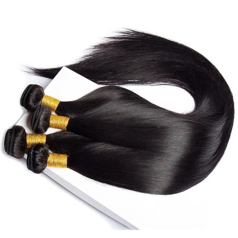 Brazilian Bundles Raw 100%Human Hair Bone Straight Hair Extensions 16-32 Inch Bundles Double Weft Hair Weave