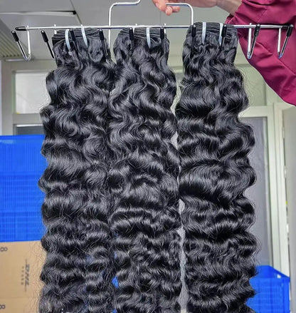 100% Burmese Curly Raw Hair Bundles13*6 HD LACE Human Hair Extensions
