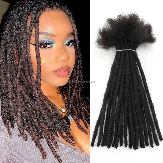 0.6cm Thickness 20strands/pack Human Hair Dreadlocks Hair Extensions Men/Women