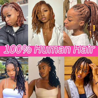 0.6cm Thickness 20strands/pack Human Hair Dreadlocks Hair Extensions Men/Women