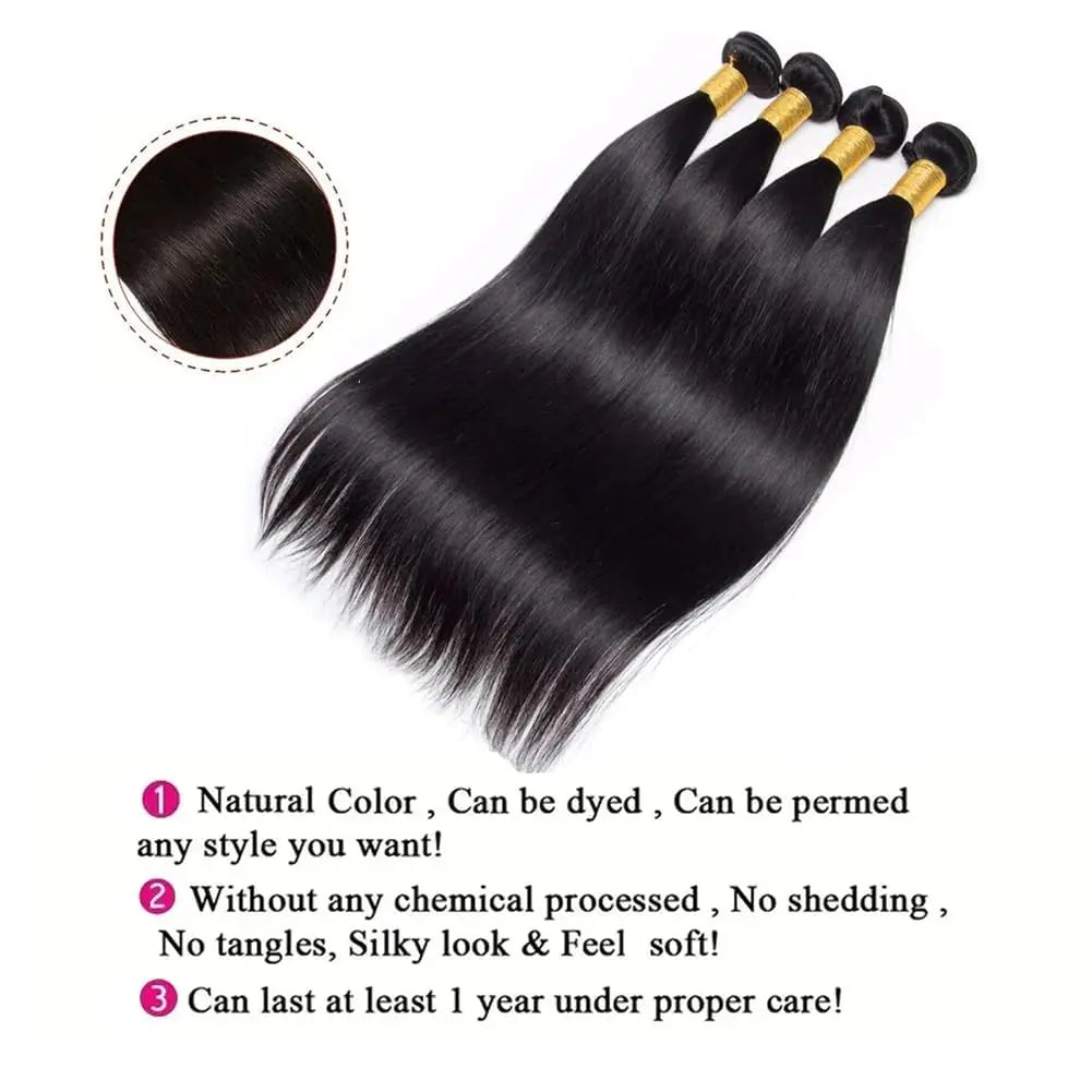 1 Bundle Brazilian Unprocessed Virgin Straight Hair Extension
