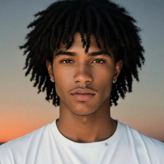 LUKZ Short Dreadlock Synthetic Black Wig