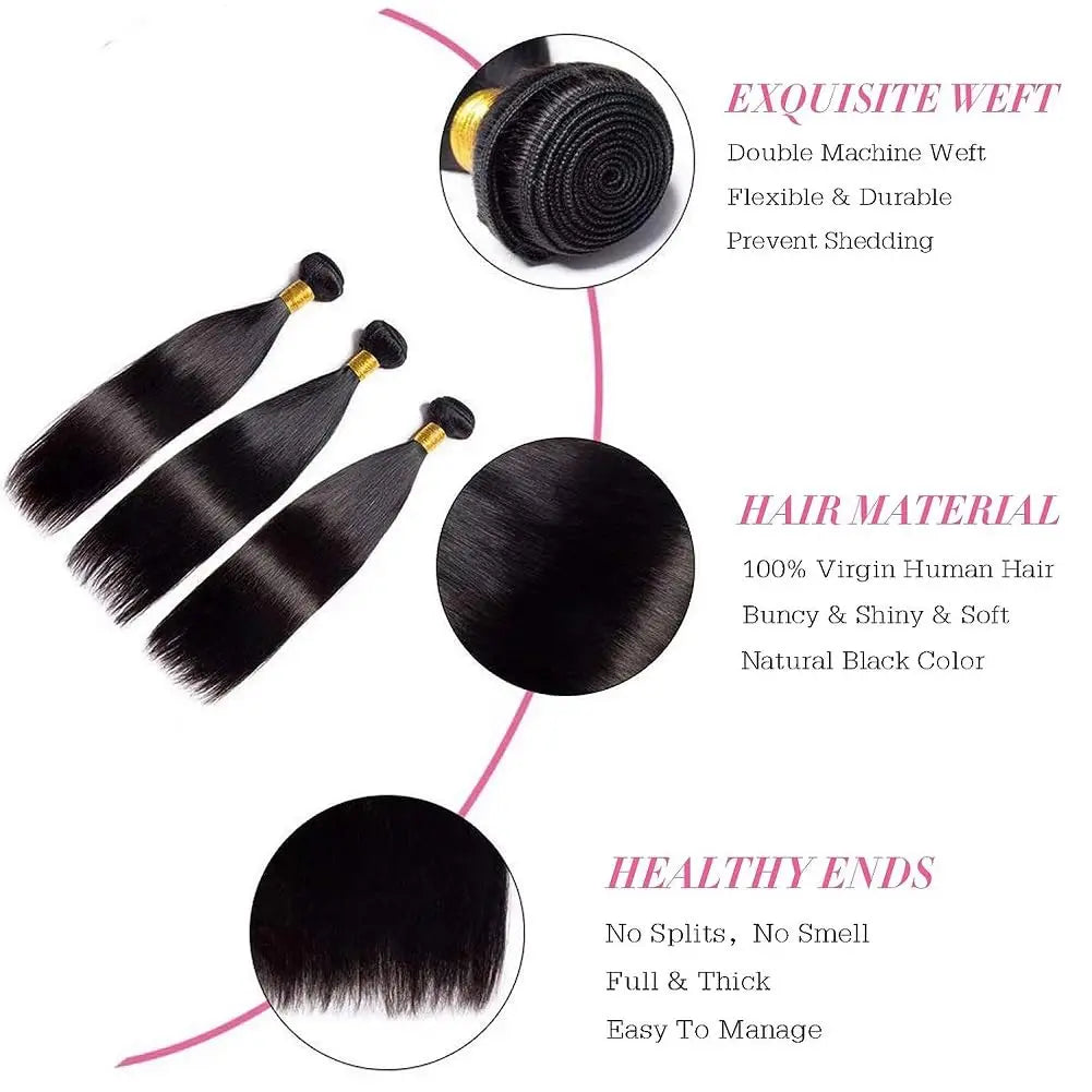1 Bundle Brazilian Unprocessed Virgin Straight Hair Extension