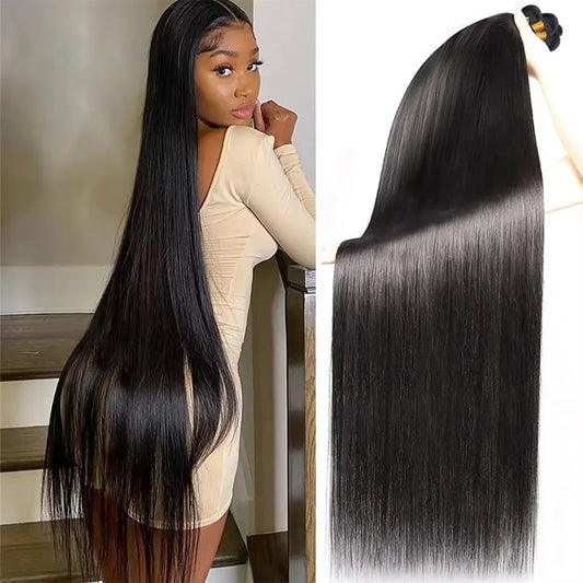 Brazilian Bundles Raw 100%Human Hair Bone Straight Hair Extensions 16-32 Inch Bundles Double Weft Hair Weave