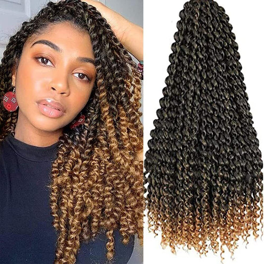 LUKZ Passion Twist Water Wave Crochet Pre-Looped  Human Hair Extensions 7 PK